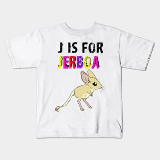 J is for Jerboa - Rainbow cute fluffy animal Kids T-Shirt